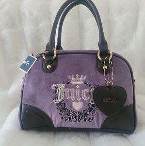 Juicy Couture Heritage Bowler Bag-Dusty Violet/Chocolate
